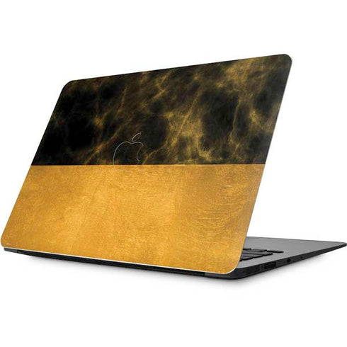 Black and Gold Split Marble Apple MacBook Skin