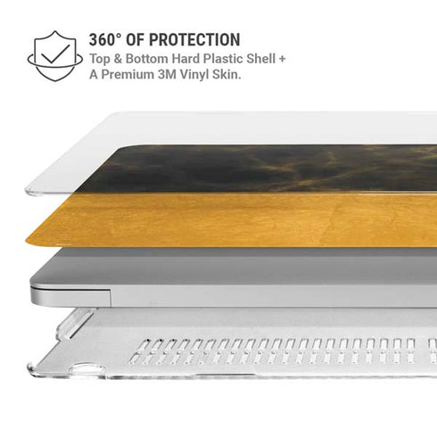 Black and Gold Split Marble MacBook Air 15in (2023-2025) Case plus Skin