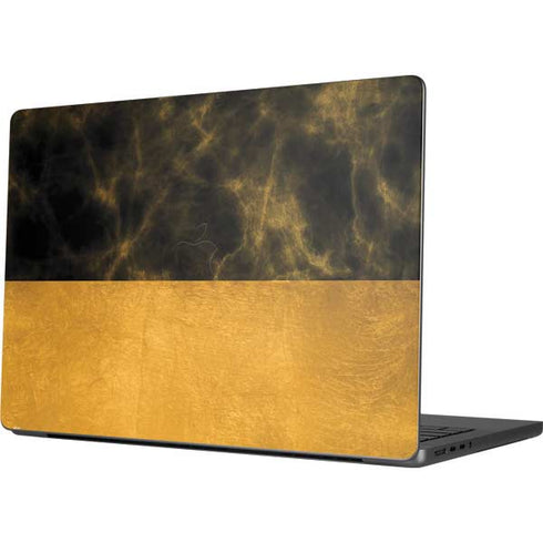 Black and Gold Split Marble MacBook Pro 14in (2021-24) Skin