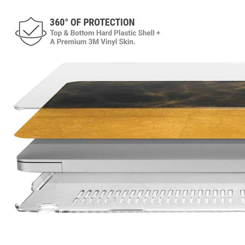 Black and Gold Split Marble MacBook Pro 16in (2019-20) Case plus Skin