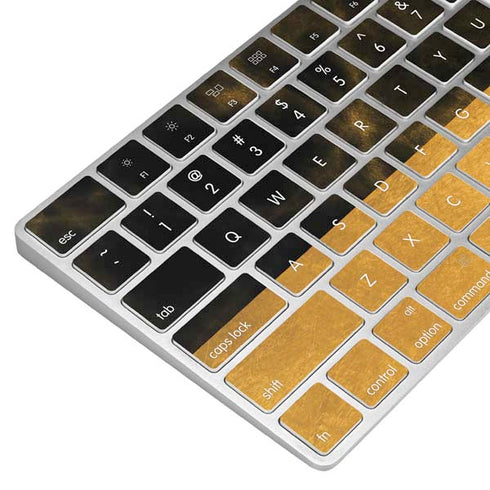 Black and Gold Split Marble Magic Keyboard Skin