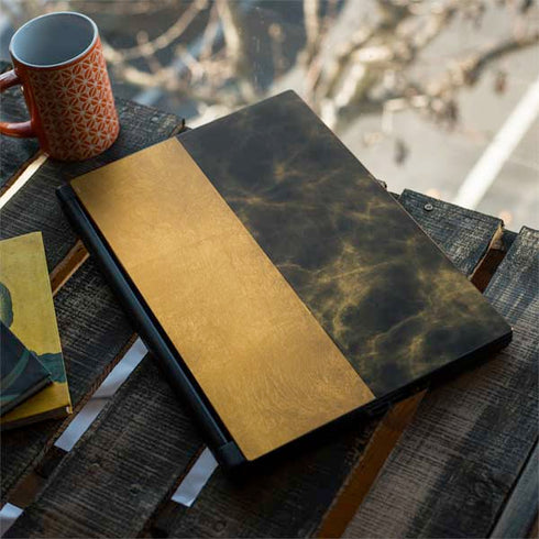 Black and Gold Split Marble MSI GS65 Stealth Laptop Skin