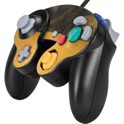 Black and Gold Split Marble Nintendo GameCube Controller Skin