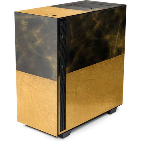Black and Gold Split Marble NZXT H510 Compact ATX Mid-Tower Case Skin