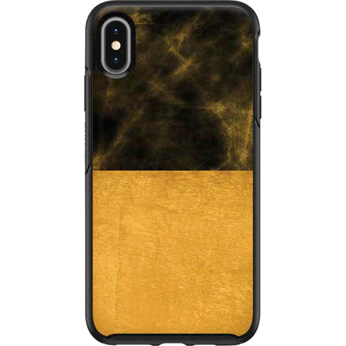 Black and Gold Split Marble Otterbox Symmetry iPhone Skin