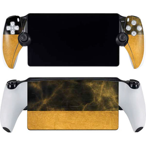 Black and Gold Split Marble PlayStation Portal Remote Player Skin