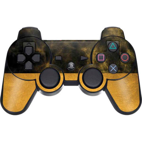 Black and Gold Split Marble PS3 Dual Shock wireless controller Skin