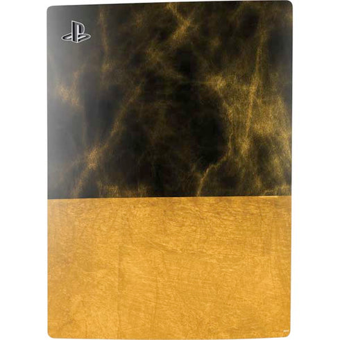 Black and Gold Split Marble PS5 Console Skin
