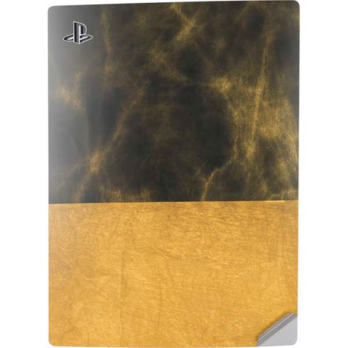 Black and Gold Split Marble PS5 Digital Edition Console Skin