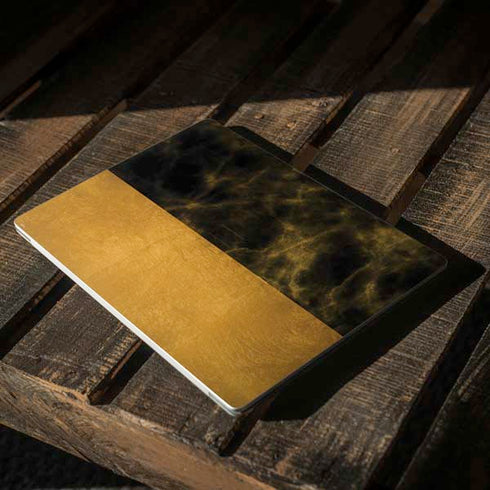 Black and Gold Split Marble Surface Laptop 2 Skin
