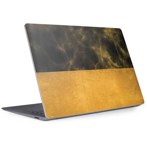 Black and Gold Split Marble Surface Laptop 3 13.5in Skin