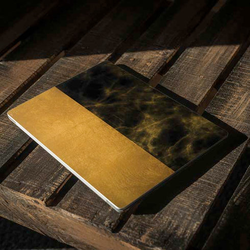 Black and Gold Split Marble Surface Laptop 3 13.5in Skin