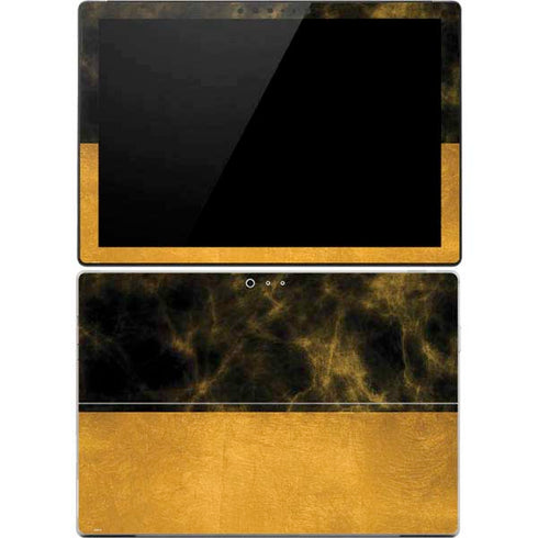 Black and Gold Split Marble Surface Pro 4 Skin