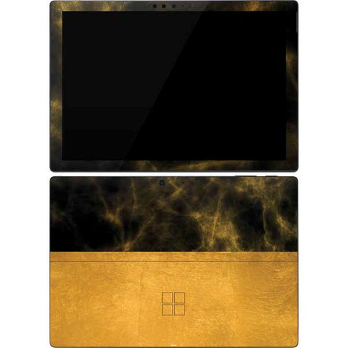 Black and Gold Split Marble Surface Pro 7 Skin