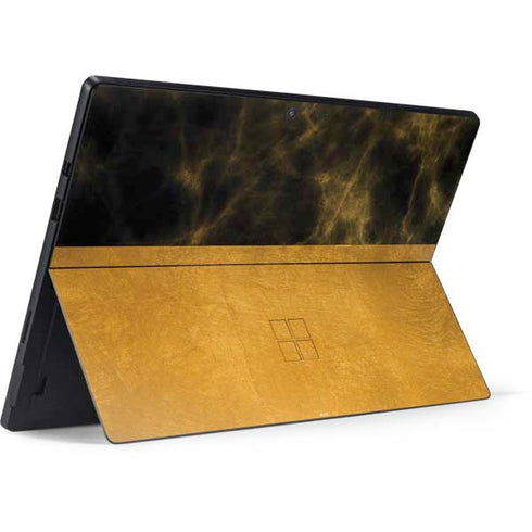 Black and Gold Split Marble Surface Pro 7 Skin