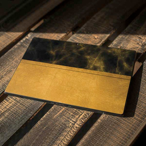 Black and Gold Split Marble Surface Pro 7 Skin