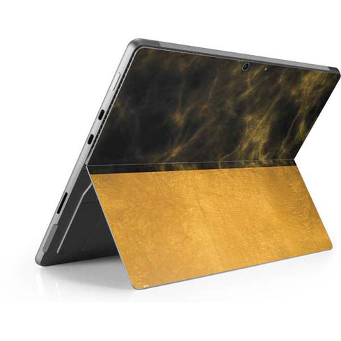 Black and Gold Split Marble Surface Pro 9 Skin