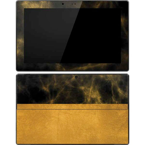 Black and Gold Split Marble Surface Pro Tablet Skin