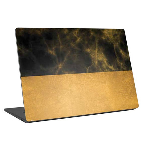 Black and Gold Split Marble Universal Laptop 12in (9.8 x 6.8in) Skin