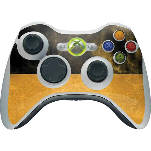Black and Gold Split Marble Xbox 360 Wireless Controller Skin