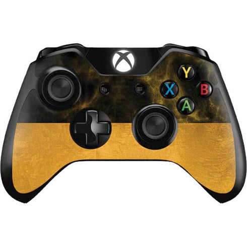 Black and Gold Split Marble Xbox One Controller Skin