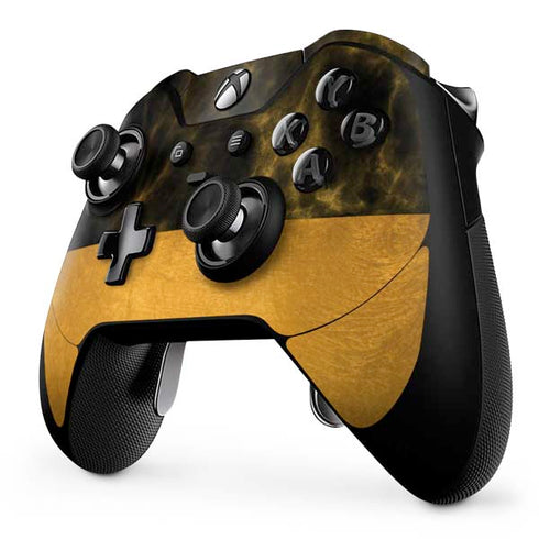 Black and Gold Split Marble Xbox One Elite Controller Skin