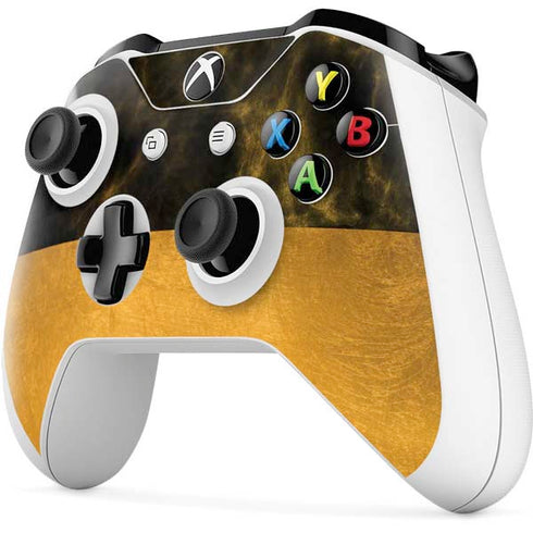 Black and Gold Split Marble Xbox One S Controller Skin