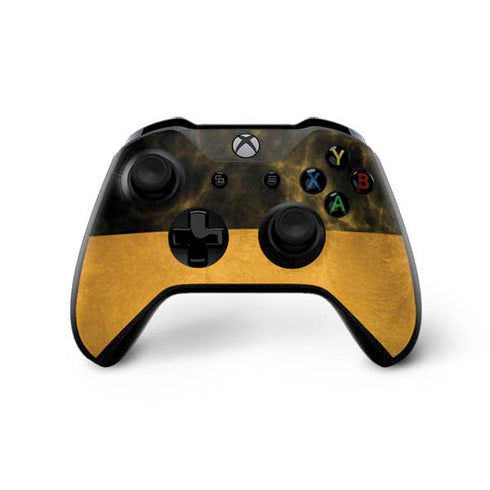 Black and Gold Split Marble Xbox One X Controller Skin