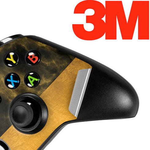 Black and Gold Split Marble Xbox One X Controller Skin
