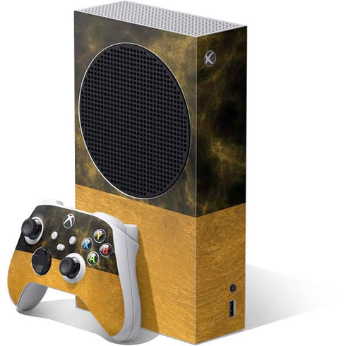 Black and Gold Split Marble Xbox Series S Bundle Skin