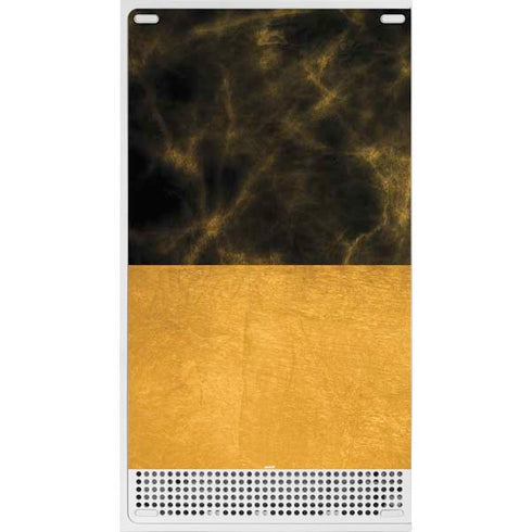 Black and Gold Split Marble Xbox Series S Console Skin