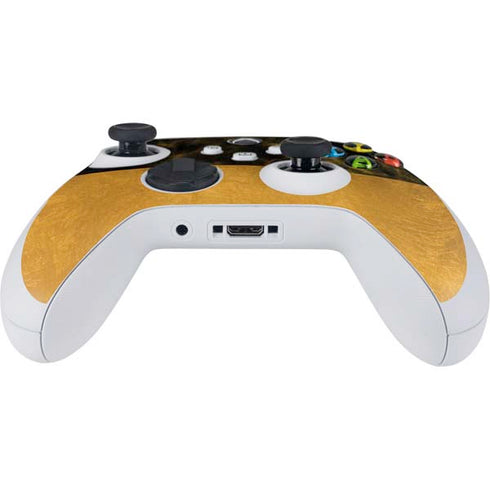 Black and Gold Split Marble Xbox Series S Controller Skin