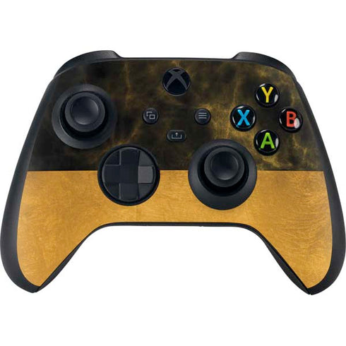 Black and Gold Split Marble Xbox Series X Controller Skin
