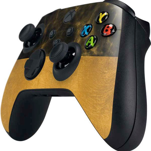 Black and Gold Split Marble Xbox Series X Controller Skin