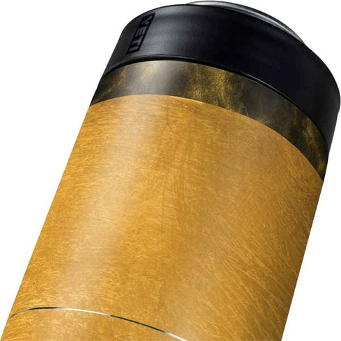 Black and Gold Split Marble Yeti Colster Can Insulator Skin