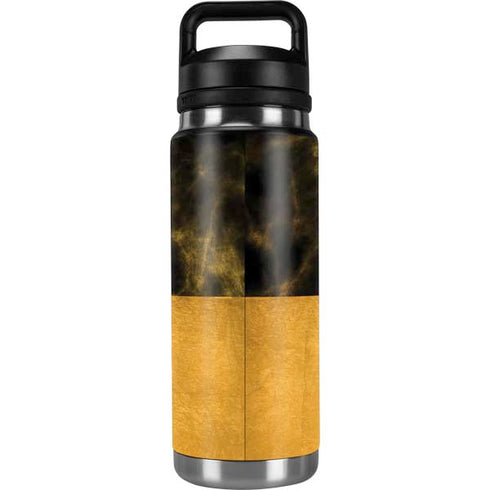 Black and Gold Split Marble YETI Rambler 26oz Bottle Skin