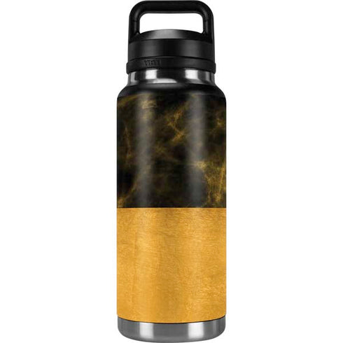 Black and Gold Split Marble YETI Rambler 36oz Bottle Skin