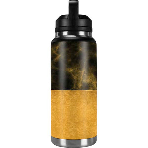 Black and Gold Split Marble YETI Rambler 36oz Bottle Skin