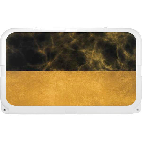 Black and Gold Split Marble YETI Tundra 45 Hard Cooler Skin