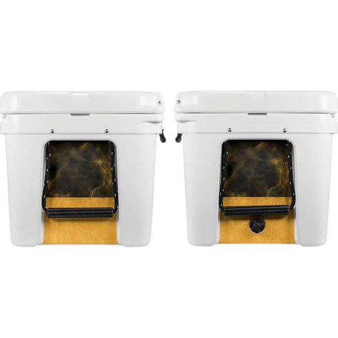 Black and Gold Split Marble YETI Tundra 65 Hard Cooler Skin
