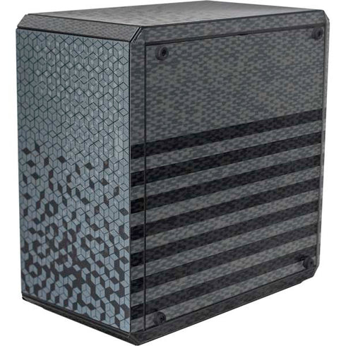 Black and Grey Stripes Cooler Master MasterBox Q300L Mini Tower Skin