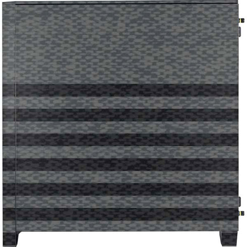 Black and Grey Stripes Corsair 4000D Tempered Glass Mid-Tower ATX Case Skin