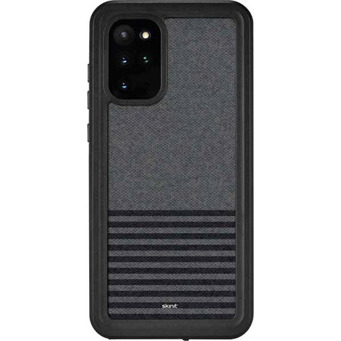 Black and Grey Stripes Galaxy S20 Plus Waterproof Case