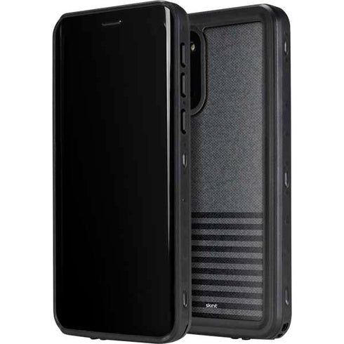 Black and Grey Stripes Galaxy S20 Plus Waterproof Case