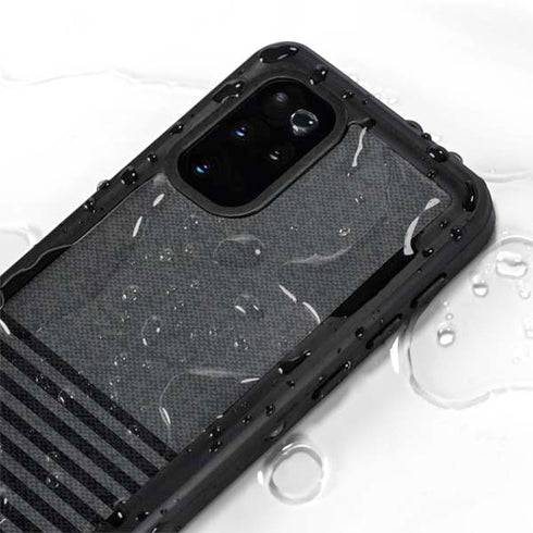 Black and Grey Stripes Galaxy S20 Plus Waterproof Case