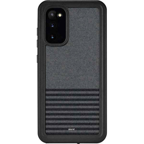 Black and Grey Stripes Galaxy S20 Waterproof Case