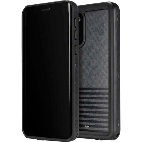 Black and Grey Stripes Galaxy S20 Waterproof Case