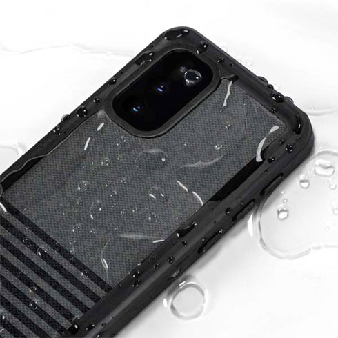 Black and Grey Stripes Galaxy S20 Waterproof Case