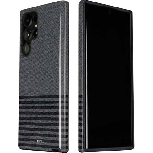 Black and Grey Stripes Galaxy S22 Ultra Pro Case