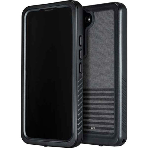 Black and Grey Stripes Galaxy S23 Plus Waterproof Case
